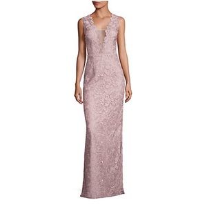 Aidan Mattox Lace Rose Gold Gown